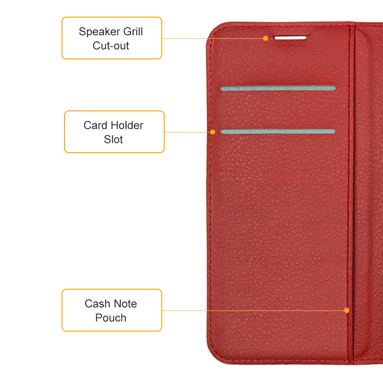 Leather Wallet Case for Apple iPhone 5s / SE Gen) - Red)